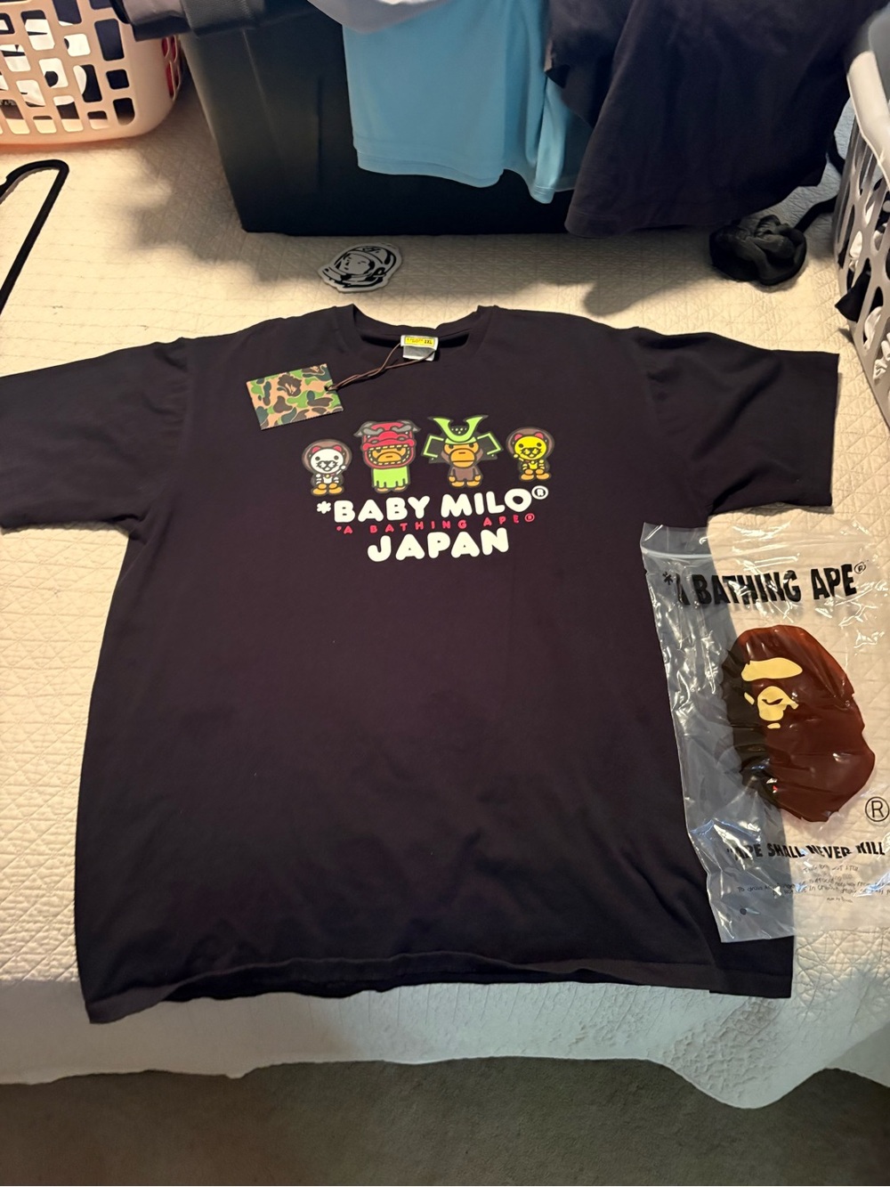 A Bathing Ape (BAPE) Baby Milo Japan Black Graphic Tee